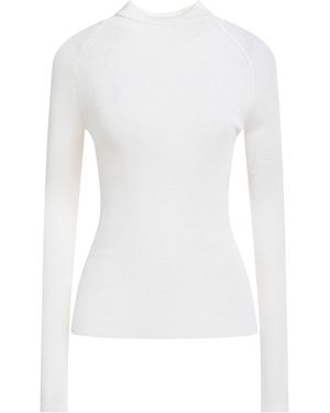 Majestic Filatures Ivory Turtleneck Merino Wool, Silk - White