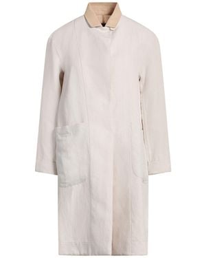 Moorer Overcoat & Trench Coat Cotton, Linen - White