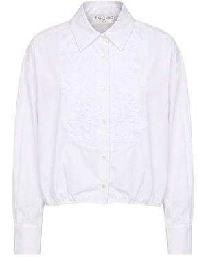 ERMANNO FIRENZE Shirt Cotton, Polyester, Polyamide - White