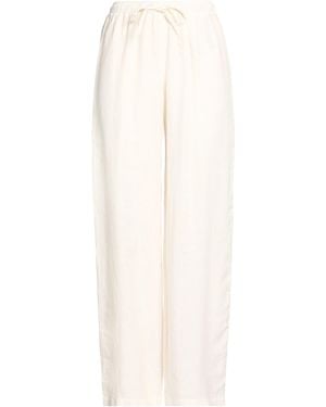 120% Lino Trousers Linen - White