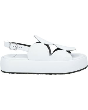 Pierre Hardy Minimalist Leather Flatform Sandals - White