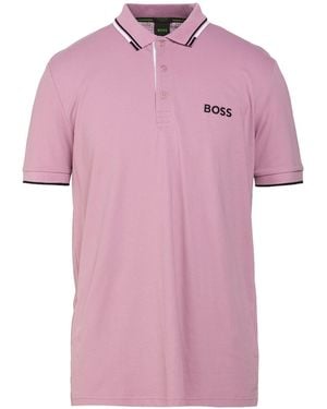 BOSS Antique Rose Polo Shirt Cotton, Recycled Polyester, Elastane - Pink