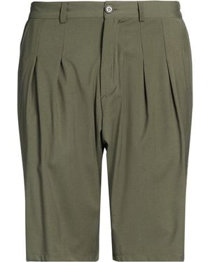 MOOD_ONE Military Shorts & Bermuda Shorts Polyester, Viscose - Green