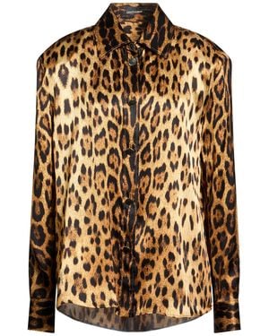 Roberto Cavalli Shirt Silk - Brown