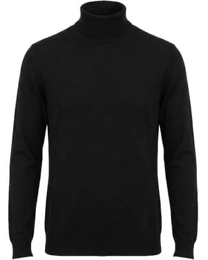 Lardini Turtleneck Wool, Silk, Cashmere - Black