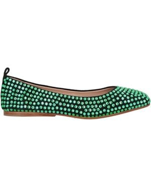 Eddy Daniele Ballet Flats Leather, Swarovski Crystal - Green