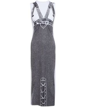 Jean Paul Gaultier Midi Dress Polyester, Elastane - White