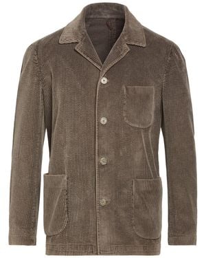 Santaniello Taupe Blazer Cotton - Brown