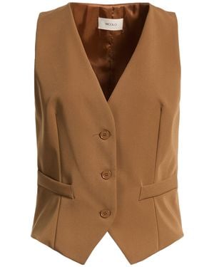 ViCOLO Tailored Vest Polyester, Viscose, Elastane - Brown