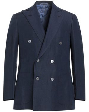 Cesare Attolini Blazer Linen, Silk - Blue