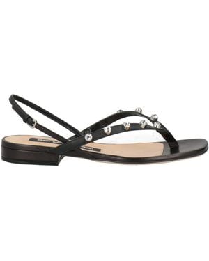 Sergio Rossi Thong Sandal Leather - Black
