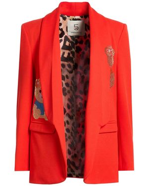5 PROGRESS Blazer Polyester, Elastane - Red