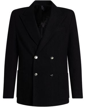 Paoloni Blazer Wool, Polyamide, Cashmere, Elastane - Black