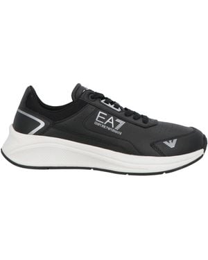 Emporio Armani Trainers Leather, Textile Fibres - Black