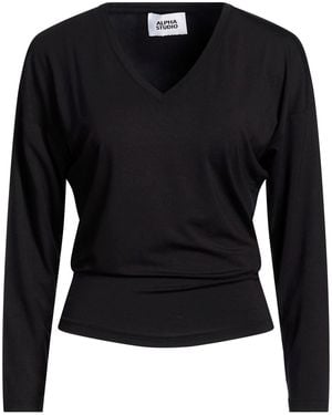 Alpha Studio T-Shirt Viscose, Elastane - Black