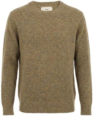 Folk Sweater Acrylic, Polyamide, Synthetic Fibers, Wool, Mohair Wool - Green