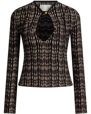 Conner Ives Mini Dress Viscose, Elastane - Black