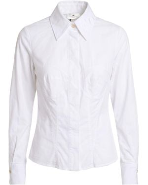 Elisabetta Franchi Shirt Cotton, Lyocell, Elastane - White