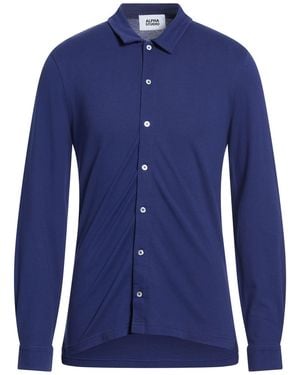 Alpha Studio Bright Shirt Cotton, Elastane - Blue