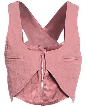 Pinko Antique Rose Tailored Vest Cotton, Elastane - Pink