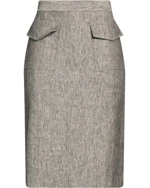 Semicouture Midi Skirt Linen, Cotton - Gray