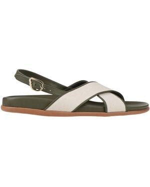 Ancient Greek Sandals Military Sandals Leather, Textile Fibres - Green