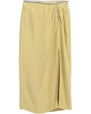 Sandro Linen-Blend Midi Skirt - Yellow