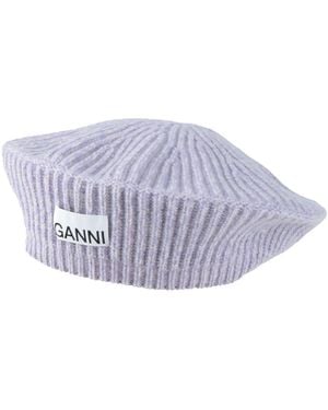 Ganni Lilac Hat Wool, Recycled Wool, Recycled Polyamide - Purple