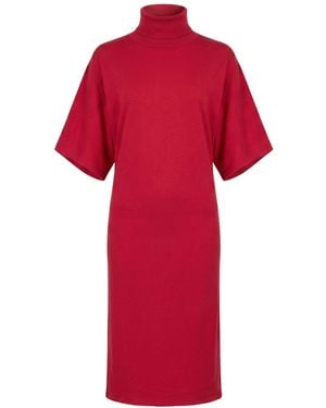 Semicouture Midi Dress Viscose, Polyester - Red