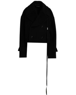 Ann Demeulemeester Coat Wool, Polyamide - Black