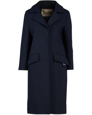 Herno Overcoat & Trench Coat Polyester, Virgin Wool, Elastane - Blue