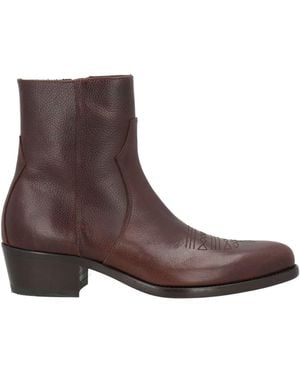 MICH SIMON Dark Ankle Boots Calfskin - Brown