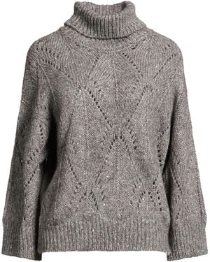 Peserico Turtleneck Polyester, Alpaca Wool, Cotton, Polyamide, Wool - Gray