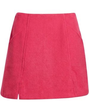 Suoli Mini Skirt Acrylic, Polyester, Wool, Polyamide - Red