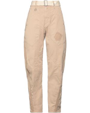 High Trousers Cotton, Elastane, Linen - Natural