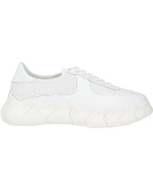 Testoni Sneakers Leather, Textile Fibers - White