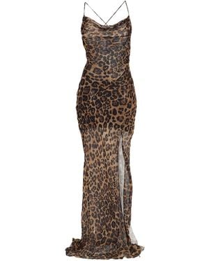 Blumarine Maxi Dress Silk - Brown
