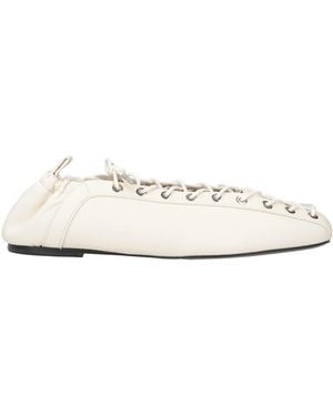 Ganni Ivory Ballet Flats Synthetisches Material - White