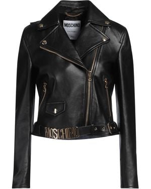 MOSCHINO レザージャケット Moschino フリンジ レザージャケット | ブラック | FARFETCH JP