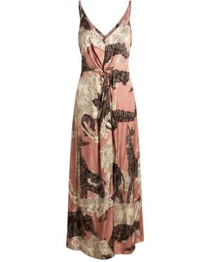 Ottod'Ame Antique Rose Maxi Dress Viscose - Pink