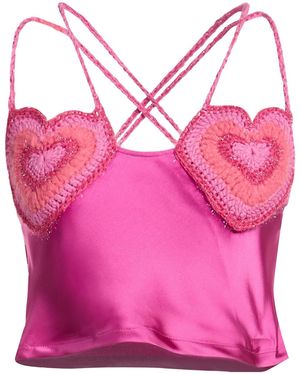 Marco Rambaldi Fuchsia Top Acetate, Viscose, Elastane - Pink