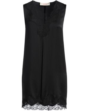 Jucca Silk Satin Lace Slip Dress - Black