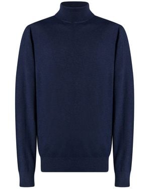 Yes-Zee Turtleneck Polyester, Acrylic, Nylon, Wool - Blue