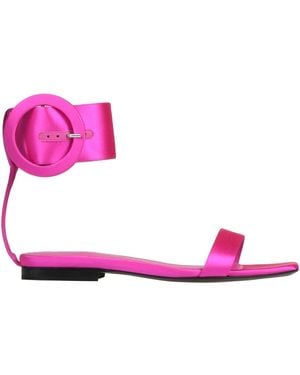 The Attico Sandals Leather, Textile Fibres - Pink