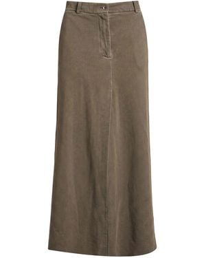 Masnada Military Maxi Skirt Cotton - Brown