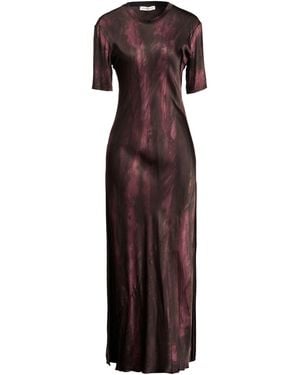 Manila Grace Plum Maxi Dress Viscose, Elastane - Purple