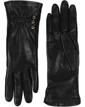 Longchamp Gloves Lambskin, Textile Fibers, Polyamide, Elastane - Black