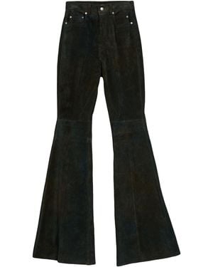 Rick Owens Charcoal Pants Calfskin - Black