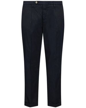 MICHELE CARBONE Midnight Pants Linen, Cotton, Elastane - Blue