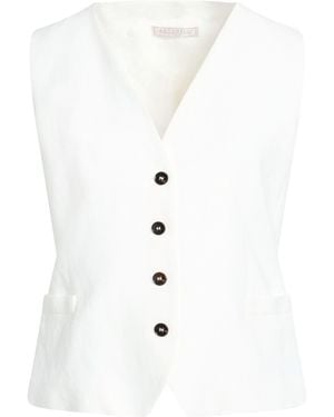 Antonelli Tailored Vest Viscose, Linen - White